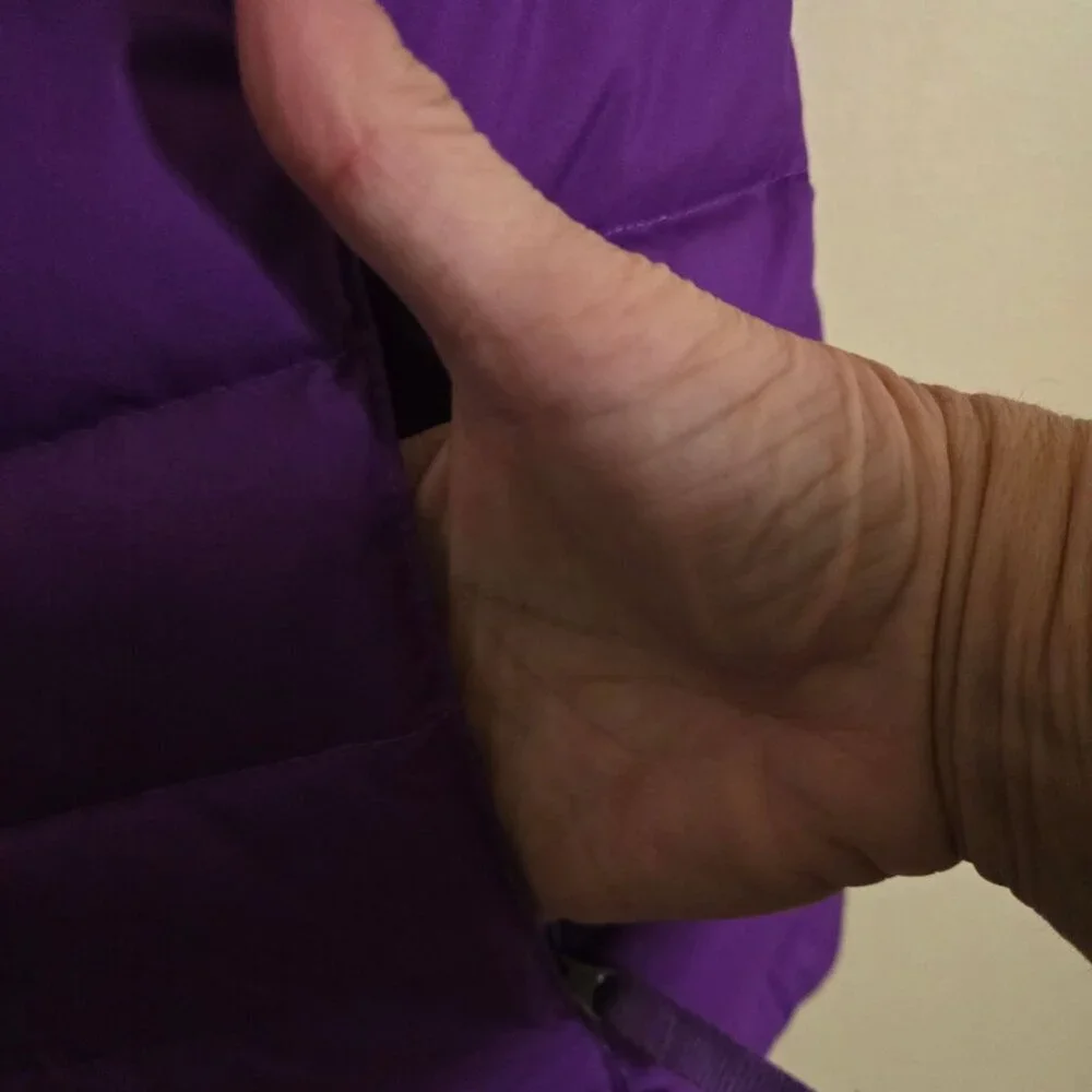 L.L. Bean Purple Color Block Down Puffer Vest Mockneck Size XS